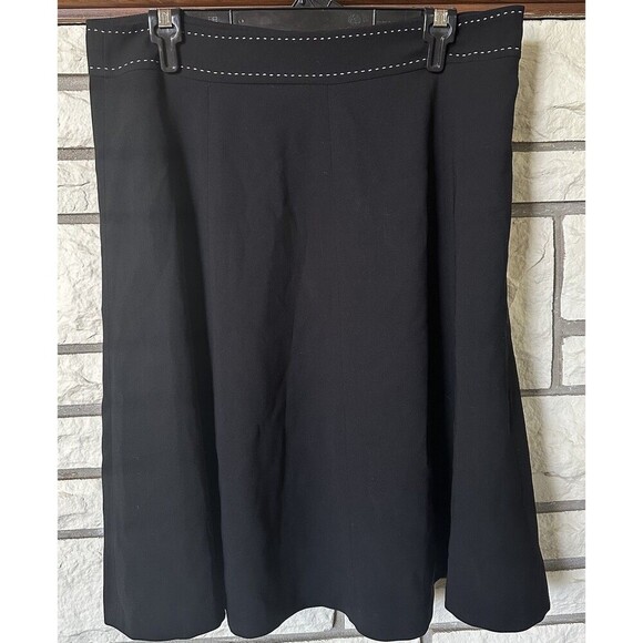 Covington Skirt Women's Size 14 Black Ruffle Midi Zip Up Skirt Plus Size - Picture 1 of 5